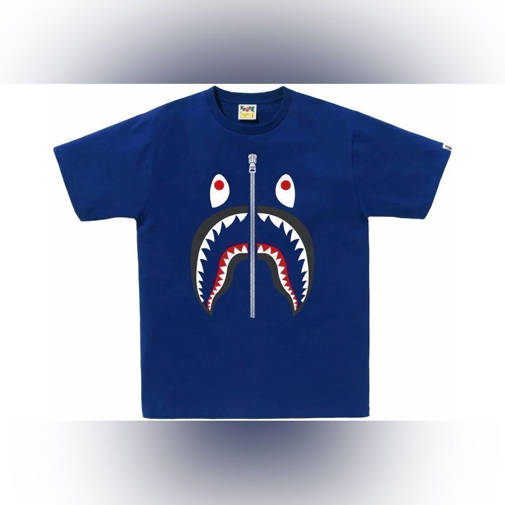 NWT- BAPE -Shark Tee- Dark Blue- Size XXL